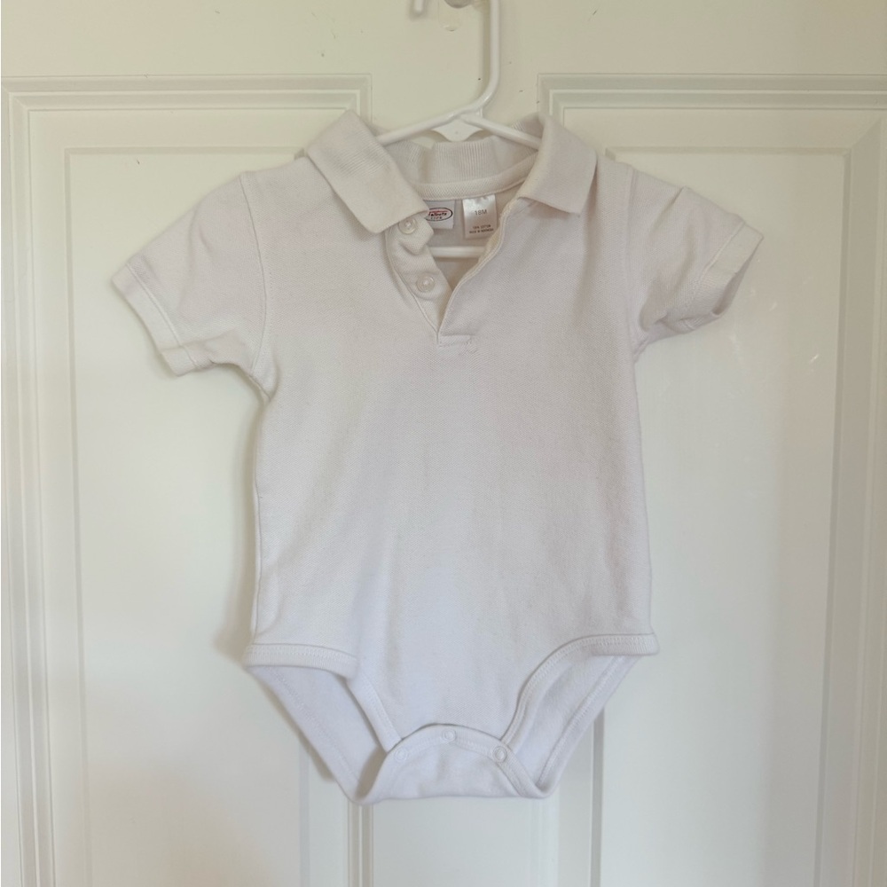 Talbots White Polo Baby Boy Bodysuit - Size 18 months